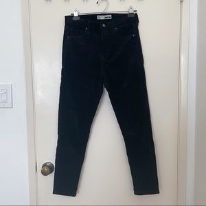 Topshop MOTO black corduroy skinny ankle pants